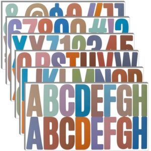 Bemeol 600 Pieces 36 Sheets Letter Stickers 2.5 Inch Alphabet Stickers Self Adhesive Sticker Letters for Bulletin Board Classroom Home Decor(Boho Colors)