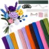 Benaep Pipe Cleaner Craft 800 Pcs 12 Colors, Chenille Stems for DIY Flowers