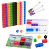 BenBen 100pcs Linking Cubes with 15 Double-Sided Activity Cards - Math Manipulatives for Kids Ages 4-8, Counting Blocks for Kindergarten, Snap Cubes STEM Educational Toy for Classroom & Homeschool