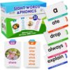 BenBen Sight Words & Phonics Flash Cards, 500 Sight Words & 800+ Words, Learn to Read CVC, Blends, Long Vowels, Dolch & Fry High Frequency Words for Pre-k Kindergarten 1st 2nd 3rd Grade Kids Ages 3-9