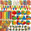 BenLouis 192 Pcs Building Block Party Favors Geometric Shapes School Stationery Bulk for Kids Classroom Building Birthday Gift Candy Goodie Bag Fillers Shapes Decor Pinata Prize Activity Supplies