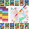BenLouis 24 Football Mini Coloring Books Kids with 24 Stacking Crayons Football Party Favors Activity Books Bulk for Kids Boys Super Football Bowl Goodie Bag Gift Stuffer Classroom Reward
