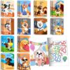 BenLouis 24 Pcs Dog Mini Coloring Books Kids Cute Puppy Activity Books Bulk for Girl Boys Kids Pet Paw Birthday Themed Goodie Bags Stuffers Return Gifts Classroom Travel