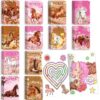 BenLouis 24 Pcs Horse Floral Mini Coloring Books Kids Cowgirl Party Favors Small Activity Books Bulk for Kids Girls Horse Racing Flower Goodie Bags Stuffers Return Gifts Classroom Travel