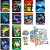 BenLouis 24 Pcs Video Game Mini Coloring Books Kids Gaming Party Favors Small Activity Books Bulk for Kids Boys Neon Game Level Up Goodie Bags Stuffers Return Gifts Classroom Travel
