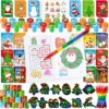 BenLouis Christmas Party Favors for Kids Xmas Classroom Gifts Prize Stockings Filler Coloring Books Bulk for Students Kids Crafts Holiday School Goodie Bag Stuffer（12Set Christmas）