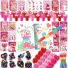 BenLouis Valentine's Day Gifts Set for Kids Hearts Coloring Book School Classroom Exchange Reward Prize Crafts Bulk for Students Valentine's Day Party Favors Goodie Bag Stuffers（192pcs）