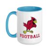 Benton High School Cardinals Football Ceramic Mug, Blue/White, 15oz