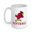 Benton High School Cardinals Softball Ceramic Mug, White, 15oz