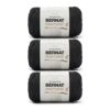 Bernat Macrame Black Yarn - 3 Pack of 250g/8.8oz - Cotton - #6 Super Bulky - Knitting, Crocheting & Crafts