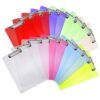 BESARME 20 Pack Plastic Clipboards 8.5x11'', Clear Colored Clip Board Hanging Hard Board for Writing Pads Office Supplies Classroom Letter Size