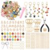 BESARME 413PCS Charms Lip Gloss Keychain Making Kit DIY Keychains Including Key Chain Hooks, Jump Rings, Lobster Clasps, Jewelry Making Kit for DIY Craft Gifts