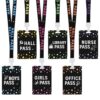 BESARME 6 Sets Hall Passes for Classrooms Colorful PVC School Pass Set - Lanyard Design with Clear Text for Hall, Nurse, Office, Library, Boys and Girls Teacher Supplies
