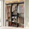Besiost 48" Closet Organizer System, 4FT Closet System for Small Closets with 4 Hanging Rods & 3 Shelves, 80"H Small Closet Organizers and Storage for Bedrooms, Cloakrooms, Black