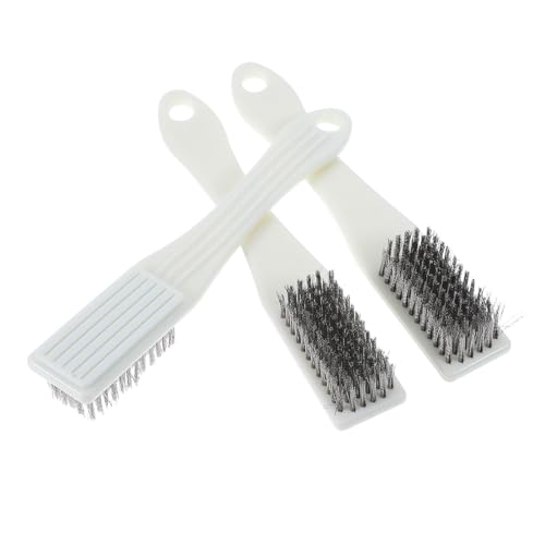 BESPORTBLE Stainless Steel Wire Brush with Deep Gap Cleaning for Collectibles 3pcs and Antistatic Technology , Small Metal Wire Brush for Delicate Surfaces , for Home and Travel Use