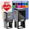 Best Grandma in Heart Grandparent's Day Self-Inking Rubber Stamp Ink Stamper - 1 Inch Small - Fuchsia Ink