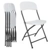 BestOffice Set of 4 Portable Folding Chairs, 265 LBS Heavy Duty Steel Frame with Padded Seat & HDPE Backrest, Anti-Slip Feet for Indoor Home Office Party