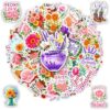 BETANAS 105 PCS Flower Stickers Pack, Peony Lavender Gerbera Daisy Sticker