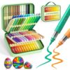 Betem Acrylic Paint Markers 60 Colors with Case Brush Tip for Rock