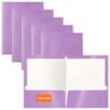 Better Office Products 2 Pocket Glossy Laminated Lavender Paper Folders, Box of 25, Letter Size, Lavender Light Purple Paper Portfolios, 25 Pack