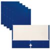 Better Office Products Blue Folders with Pockets, 50 Pack Letter Size Two Pocket Portfolio Folders, Durable Paper Folders for School Classroom Office Organization, Standard Letter Size Blue Folders