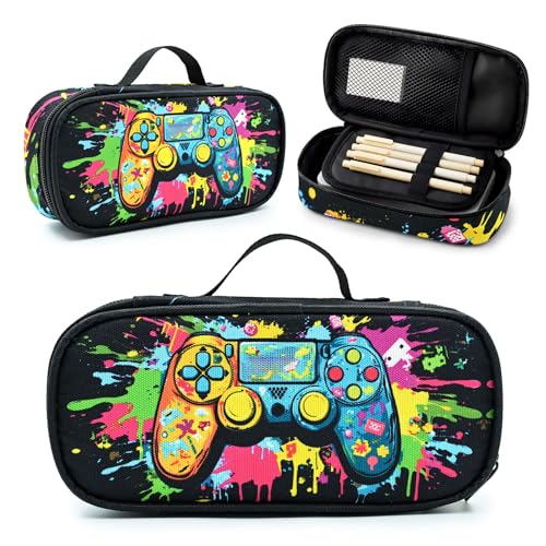 Betyiwling Game Pencil Case for Girls Boys Teen Large Capacity Portable Pencil Bag Pouch Box with Zipper School Supplies Stationery Storage Organizer for Back to School