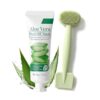 BEUKING Aloe Vera Peel Off Face Mask Set, Moisturizing Face Mask Hydrating Facial Masks Smooth Pores Cleansing Oil-control Enhance Skin Elasticity for Daily Skin Care, Includes Silicone Mask Brush