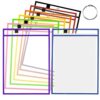 BEVTEE 8 Pcs Dry Erase Pocket Sleeves 10×14 in, Clear Paper Sheet Protector