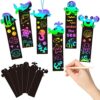 BeYumi 60Pcs Sea World Animals Scratch Bookmarks for Kids DIY Under The Sea Magic Art Rainbow Color Paper Craft Kit Summer Party Favors Birthday Gifts School Classroom Activity Art Project Supplies