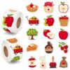 BeYumi Fall Apple Picking Sticker - 1000Pcs Fall Stickers 2 Rolls for Kids