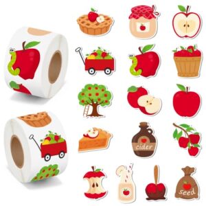 BeYumi Fall Apple Picking Sticker - 1000Pcs Fall Stickers 2 Rolls for Kids