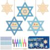 BeYumi Rosh Hashanah Wooden Crafts - 20Pcs Star of David Ornaments for Kids