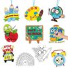 BeYumi Welcome Back Coloring Kit - 83Pcs Color Your Own Back to School Ornament Set for Kids DIY Coloring Card Decor Craft Preschool Kindergarten Elementary Classroom Party Activity Art Craft Supplies