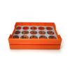 Bffcnl Storage Tray with Handles Rectangular Shallow Drawer Organizer Flat-Bottom Drawer Organizer Bin for Utility Cart, Orange, Colored Plastic Drawer
