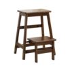Bffcnl Wooden Step Stool Solid Wood Ladder Stool Stable Step Ladder for Adults, Seniors, Kitchen, Pantry, Home Library, Walnut