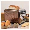 BFGRDDW Toaster 2 Slice, Rose Gold Stainless Steel Retro with Defrost Bagel Cancel Function