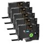 BGGJJ 5PK Label Tape Compatible with TZe-334 12mm on Black for PT-1000 PT-H101C Label Makers
