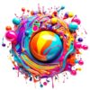 Bgraamiens Paint Splashes - 1000 Pieces Gradient Colorful Impossible Puzzle for Adults, Hard Challenge