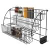 BGSHKAL 3 Tier Spice Rack Spice Rack Organizer for Cabinet, Black