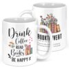 Bgsnbsha Book Mugs for Book Lovers, Gifts for Books Lovers Women, Books Club Gift Ideas, Librarian Reader Gift for Bookworms, Reading Themed Coffee Mugs 11oz
