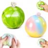 BHVXGA 2 PCS Wax Cracking Ball Set with Green Grape and Rainbow Crackle Texture, Squishy Wax Cracking with Slow-Return Feel for Desk Display and Stress Relief, in Fresh Green and Multicolor