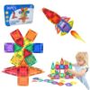 BHXGLWK 36PCS Mini Travel Magnetic Tiles Set with Iron Box, Portable STEM Building Blocks for Kids Ages 3-8, Educational Construction Toy, Learning Travel Gifts for Boys & Girls