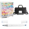 Bianyo 366 Colors Dual Tip Alcohol Markers Set, Professional Brush & Chisel Art Markers for Coloring, Sketching, Portraits, Comics, Fashion & Illustration, Includes Storage Bag with Shoulder Strap