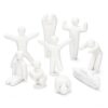 BIBHINN 8-Pack Paintable Meccha 3D Printed Chameleon Characters with 12 Colors Paintbrush Kit, White DIY 3D Figures
