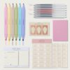 Bible Tabs & Study Supplies Kit for Women, 66 Book Tabs, 6 No Bleed Highlighters, 6 Pens, Notebook, Bookmarks & Carrying Pouch - Christian Journaling Gift Set (Pink)