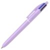 BIC - 1 pen 4 classic colours (black, blue, green and red) - Pastel purple decoration - Medium tip: 1 mm
