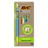 BIC Ecolutions Mechanical Pencils with Erasers, With Colorful Barrel, Medium Point (0.7mm), 24-Count Pack, Mechanical Pencils Made from 81% Recycled Plastic Excluding Leads and Erasers