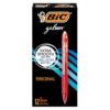BIC Gelocity Original Red Gel Pens, Medium Point (0.7mm), 12-Count Pack, Retractable Gel Pens With Comfortable Grip