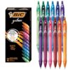 BIC Gelocity Quick Dry Assorted Colors Gel Pens, Medium Point (0.7 mm), School Supplies for Color-Coding Notes, with Full Grip, 12-Count Pack in Assorted Colors