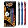 BIC Gelocity Quick Dry Assorted Colors Gel Pens, Medium Point (0.7mm), 12-Count Pack, Retractable Gel Pens With Comfortable Full Grip